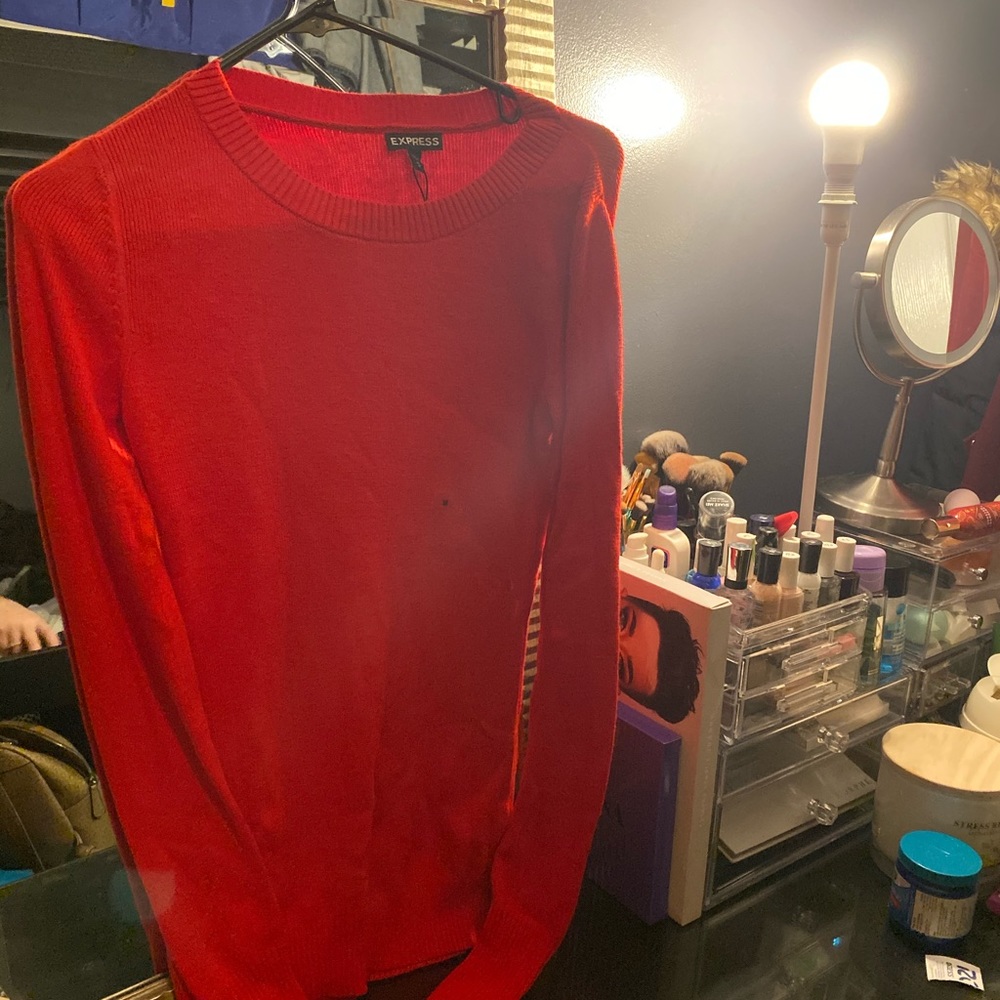 Express long red shirt